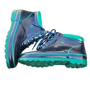 Sporto Duck Shoes Blue Green Boots Waterproof Womens Size 8 Thermolite Vintage